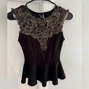 Windsor Black and Gold Blouse (XS)